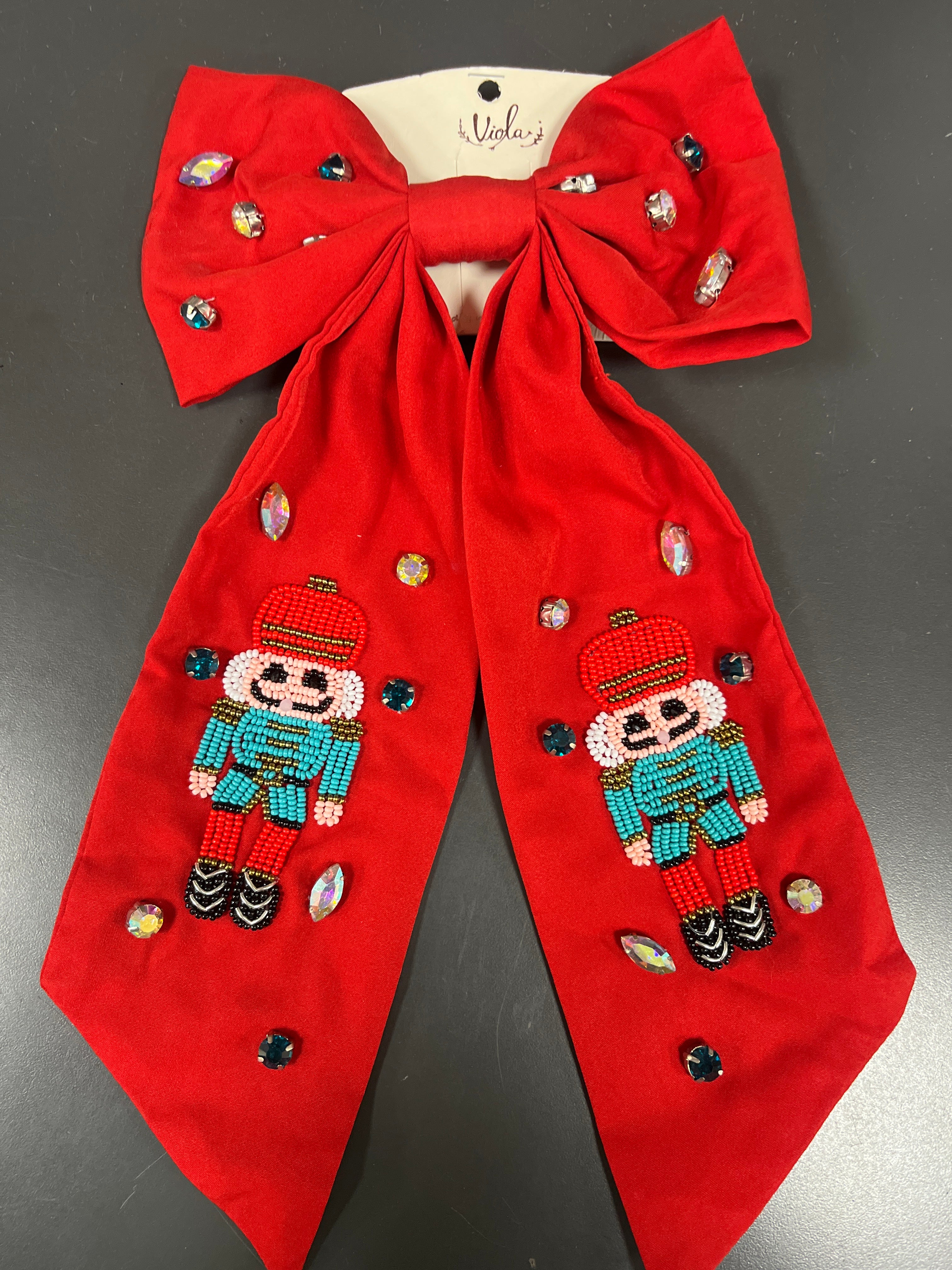 NUTCRACKER HAIR BOW - RED