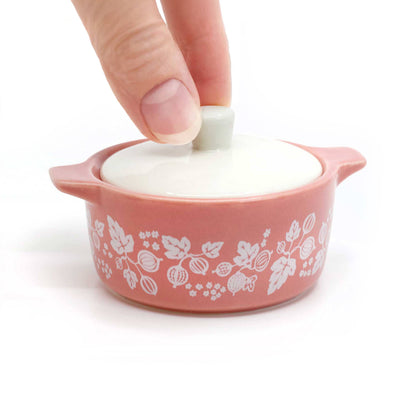 PYREX-INSPIRED GOOSEBERRY CASSEROLE CERAMIC TRINKET BOX