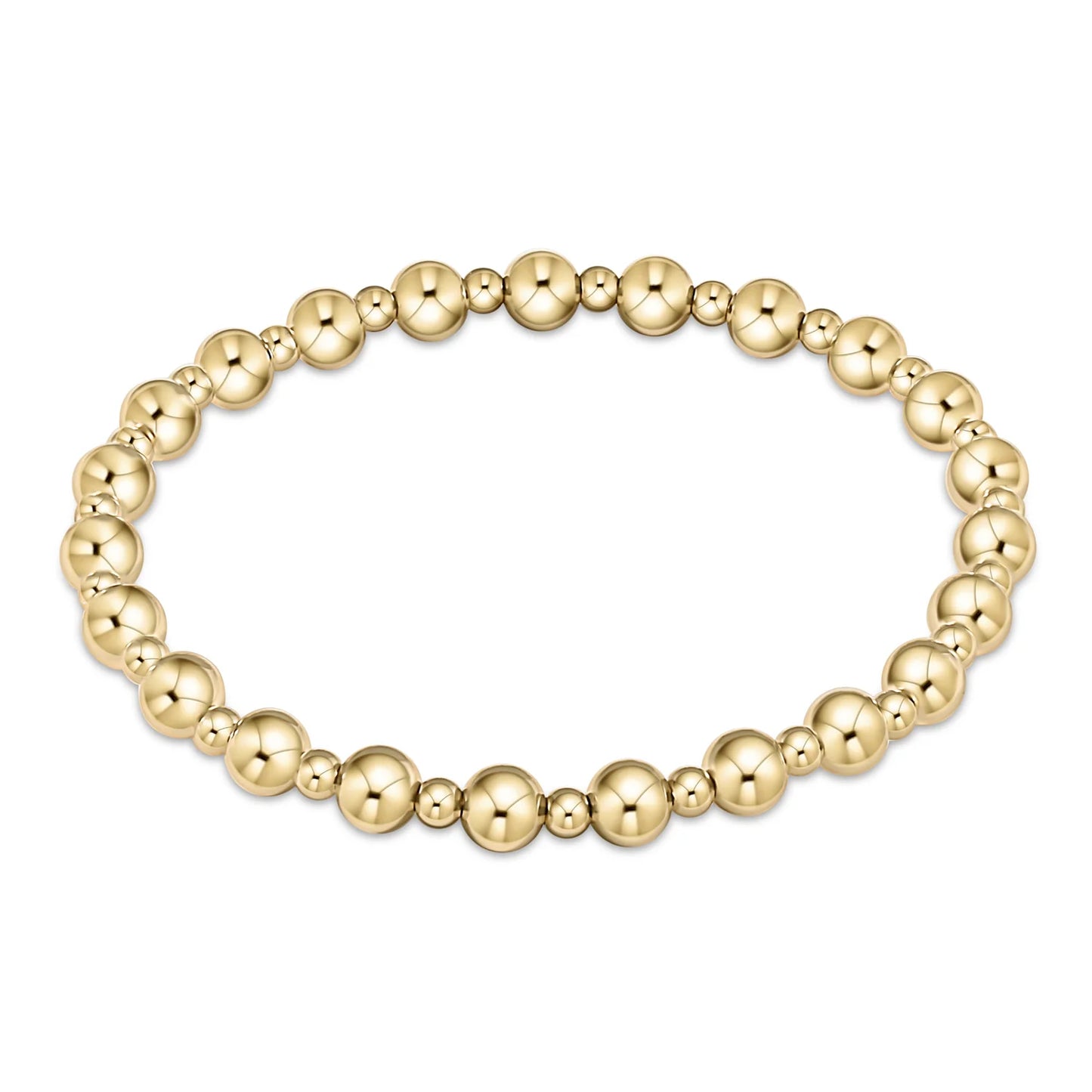 Dignity Grateful Pattern 5mm Bead Bracelet - Gold