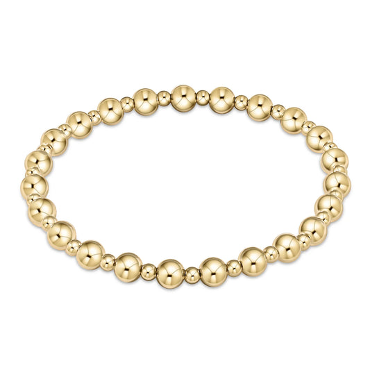 Dignity Grateful Pattern 5mm Bead Bracelet - Gold