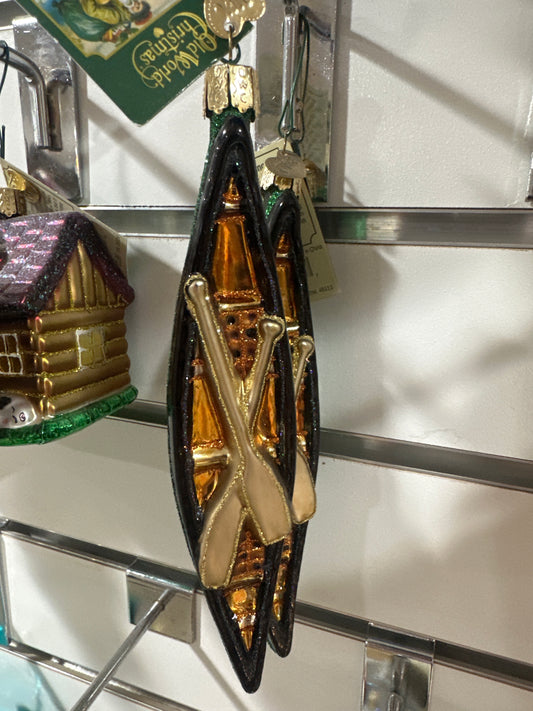 CHRISTMAS ORNAMENT - GREEN CANOE