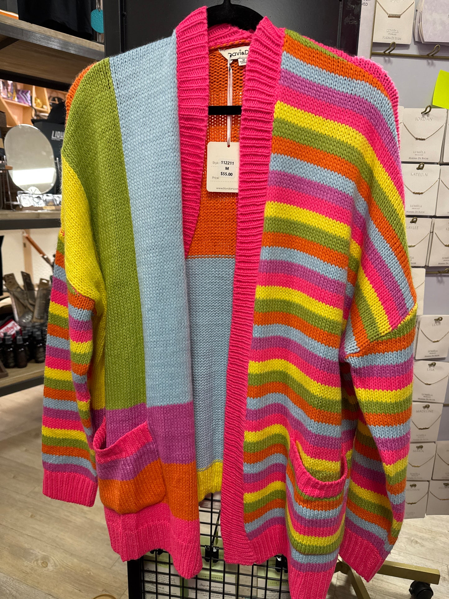 NEON MULTI STRIPE CARDIGAN