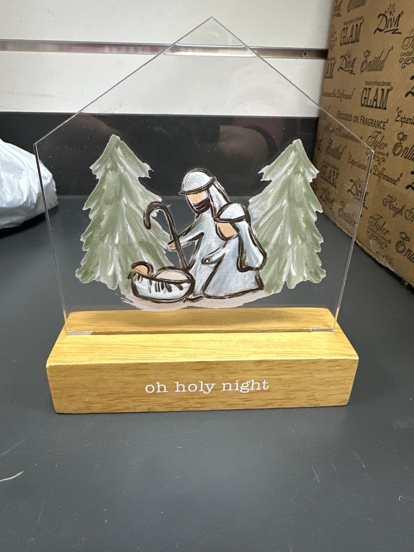 HOLY LED ACRYLIC XMAS SITTER