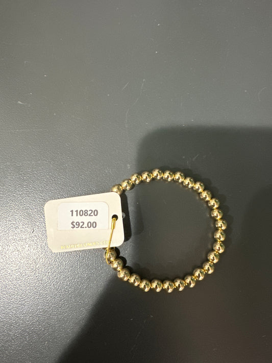 6MM GOLD BEADED BRACELET