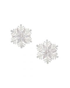 SILVER SNOWFLAKE WITH CRYSTAL EARRINGS