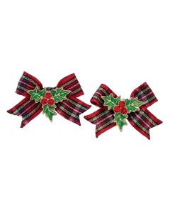 PLAID BOWS WITH HOLLY