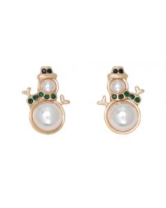 PEARL AND CRYSTAL SNOWMAN EARRINGS