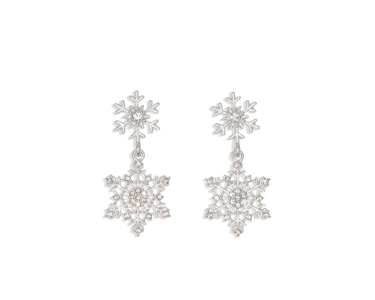 DOUBLE CRYSTAL SNOWFLAKE EARRINGS
