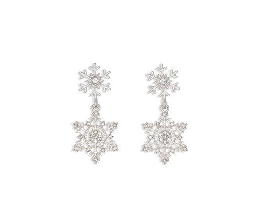 DOUBLE CRYSTAL SNOWFLAKE EARRINGS
