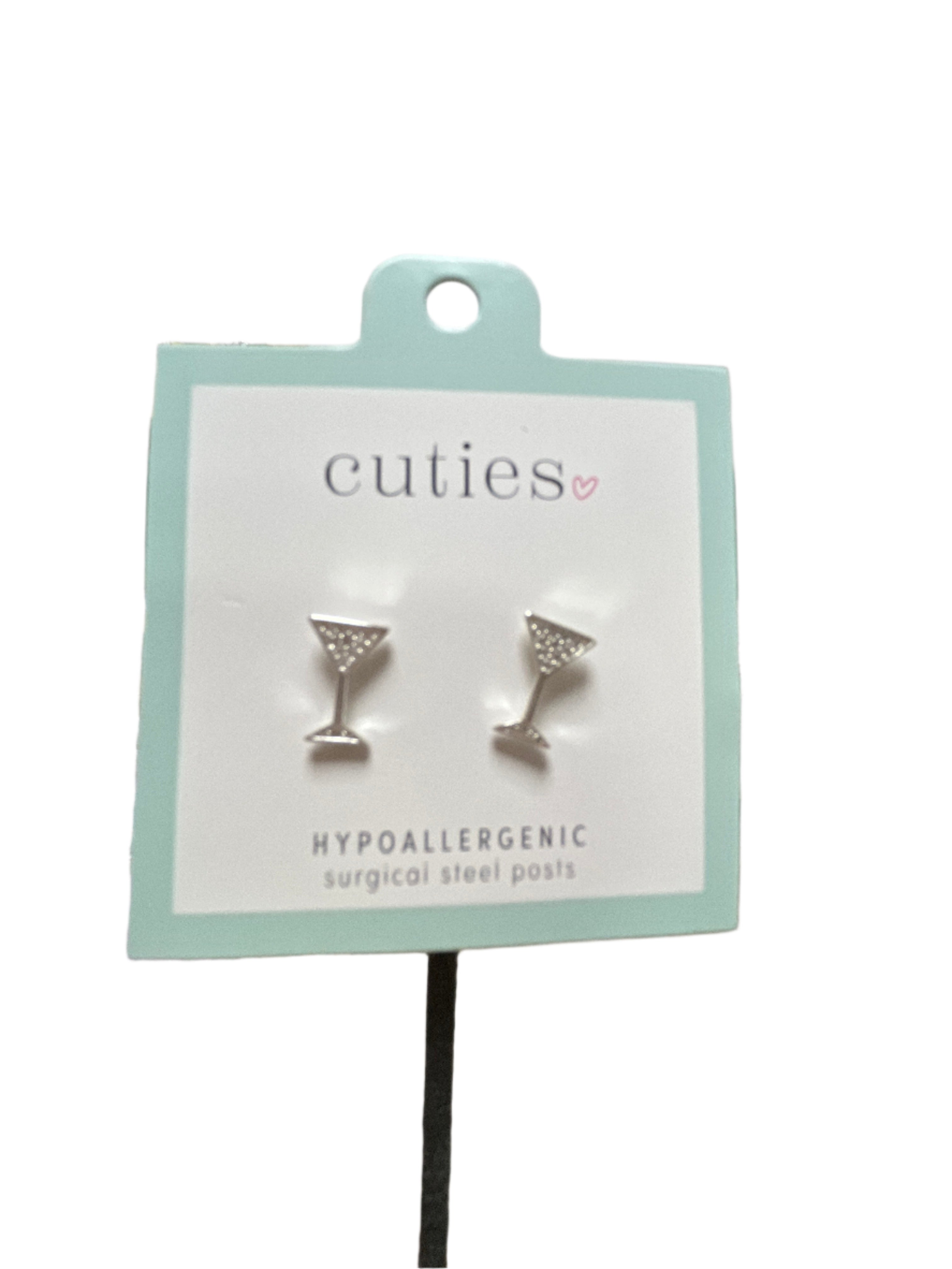 SILVER COCKTAILS WITH CRYSTALS EARRINGS