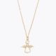 GOLD OPEN ANGEL WITH PEARL NECKLACE