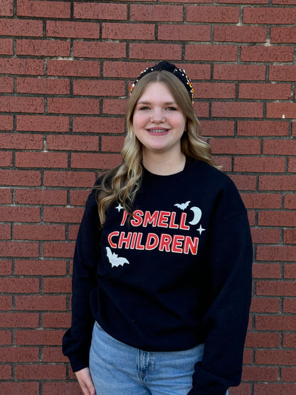 Black "I Smell Children" Crewneck Sweatshirt