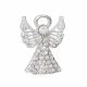 CRYSTAL AND SILVER ANGEL PIN