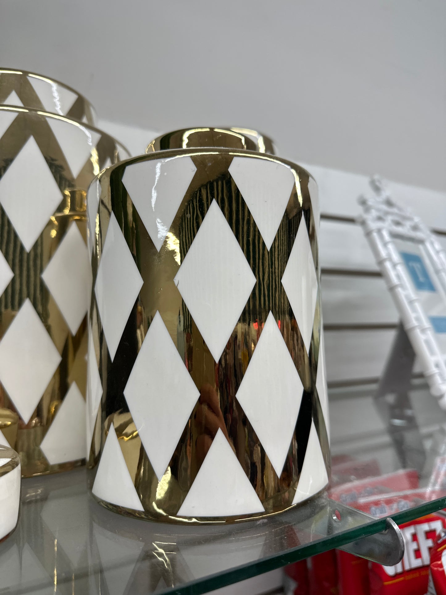 8" JAR WITH LID GOLD