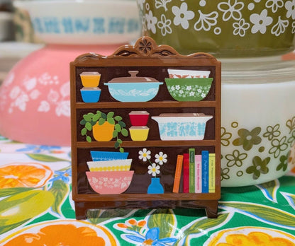 3D RETRO KITCHEN HUTCH CERAMIC COASTER - VINTAGE BOWLS
