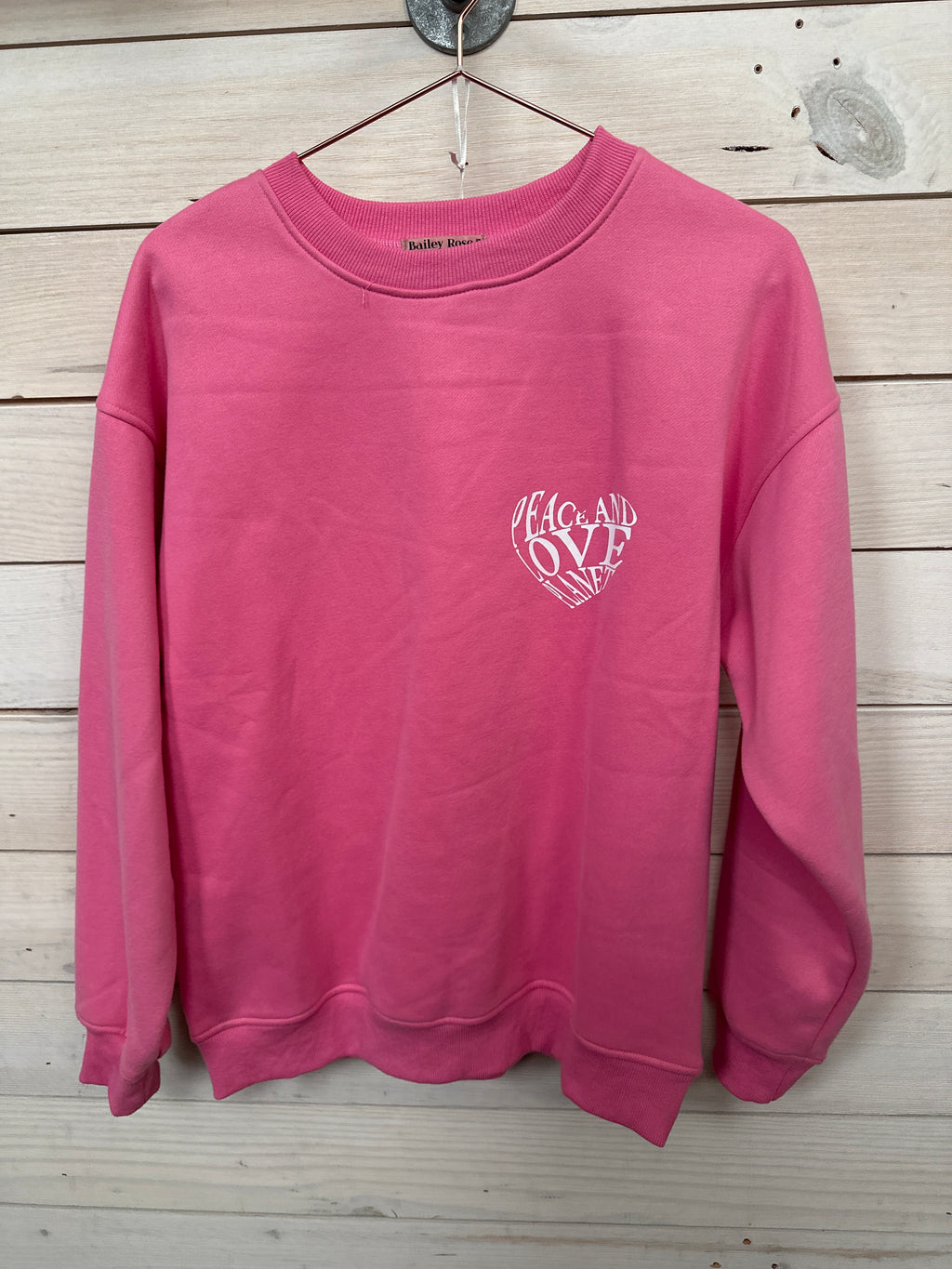 PEACE AND LOVE CREWNECK SWEATSHIRT