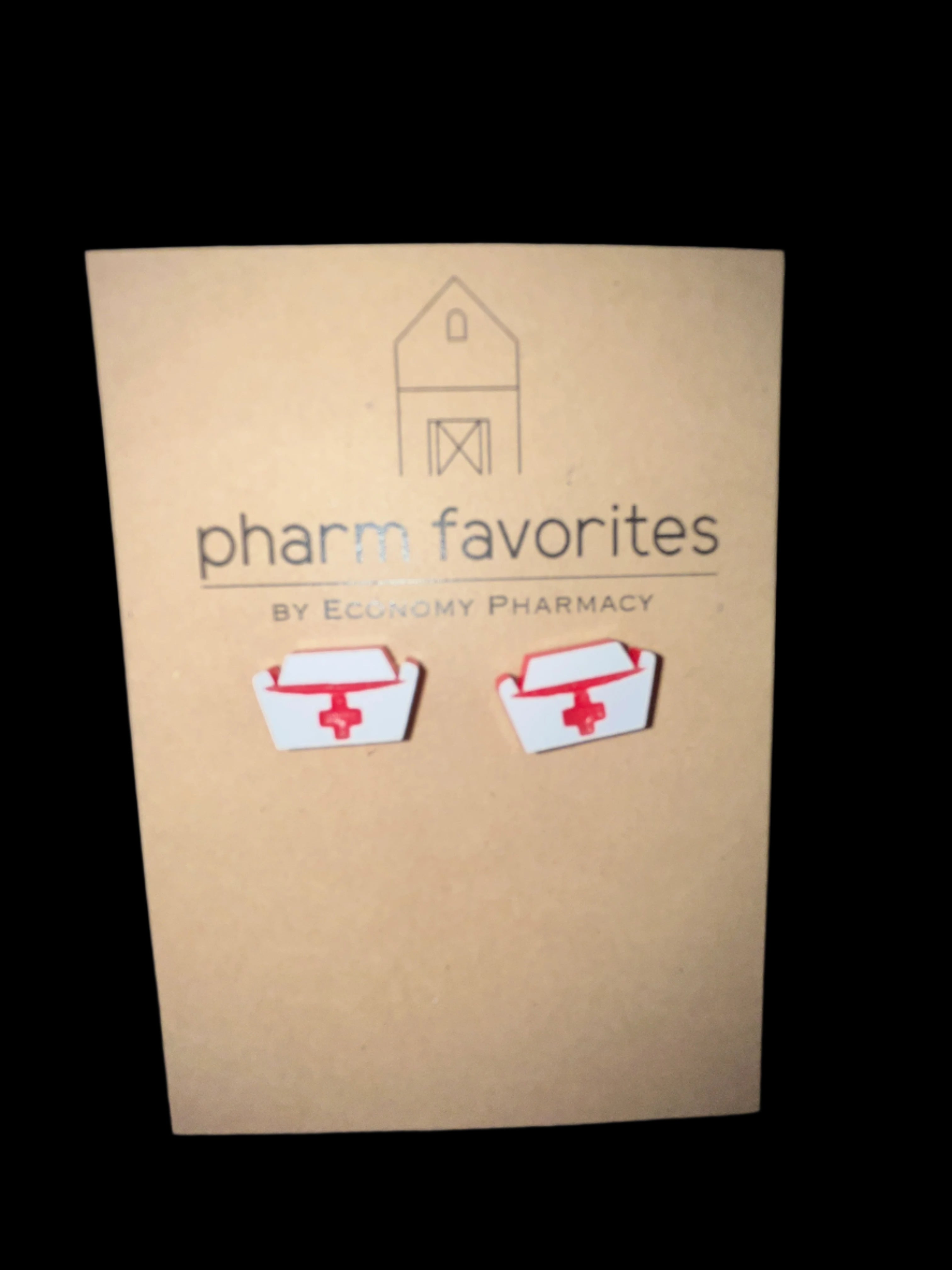 ACRYLIC NURSE HAT STUD EARRINGS