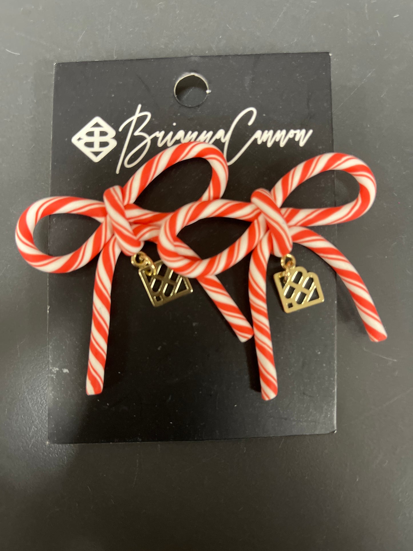 Brianna Cannon Candy Cane Bow Earrings