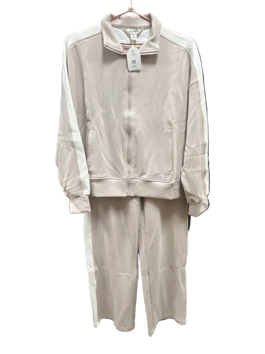 MOCHA CREAM W/CREAM CONTRAST TRIM 2 PC JACKET & PANT SET