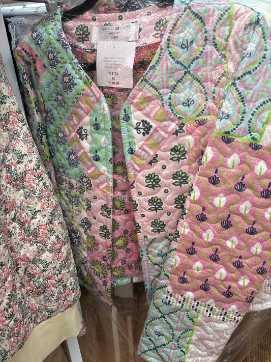 CROPPED JACKET LARAMIE PATCHWORK LIGHT BLUE - XL