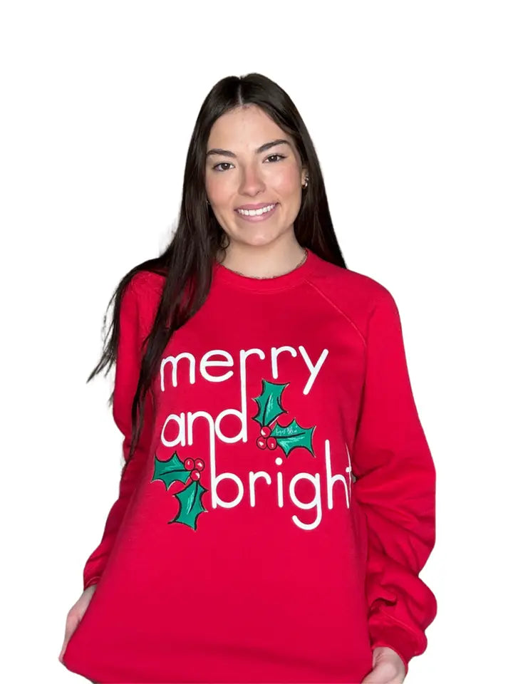 MERRY & BRIGHT HOLLY BERRY SWEATSHIRT