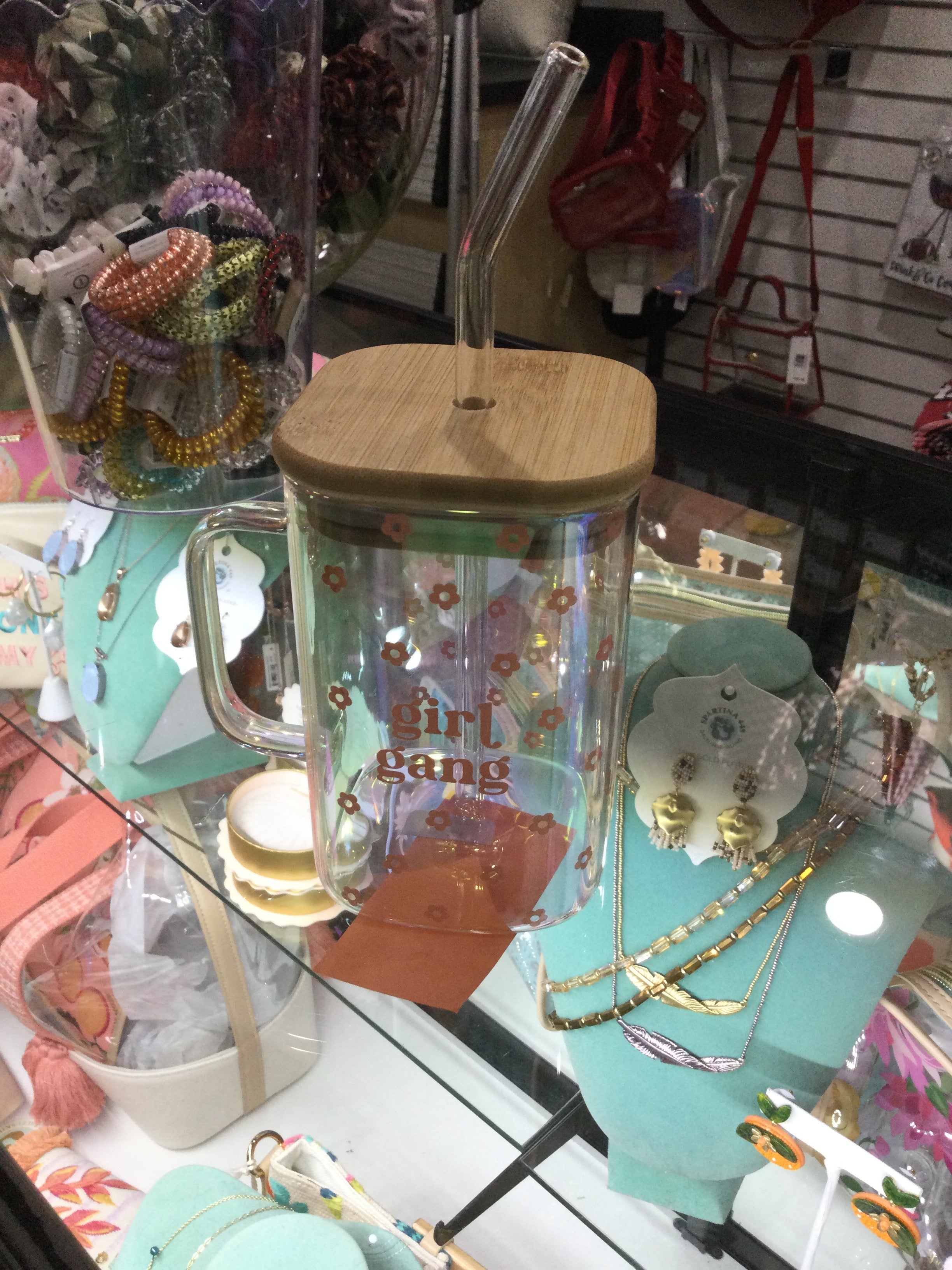 20 OZ SQUARE GLASS CUP - GIRL GANG