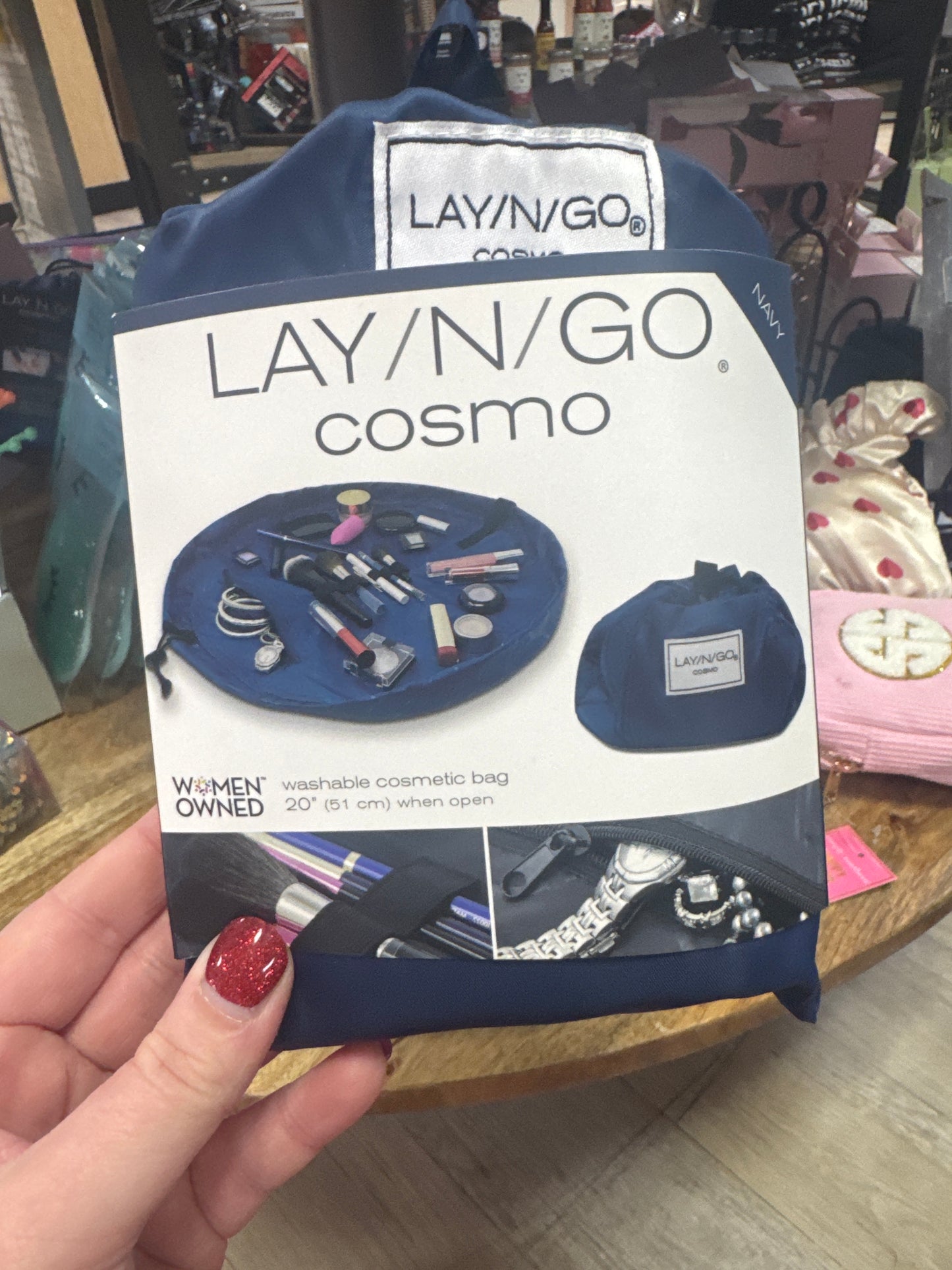 LAY-N-GO COSMO JEWELRY/COSMETICS ROLL UP - NAVY