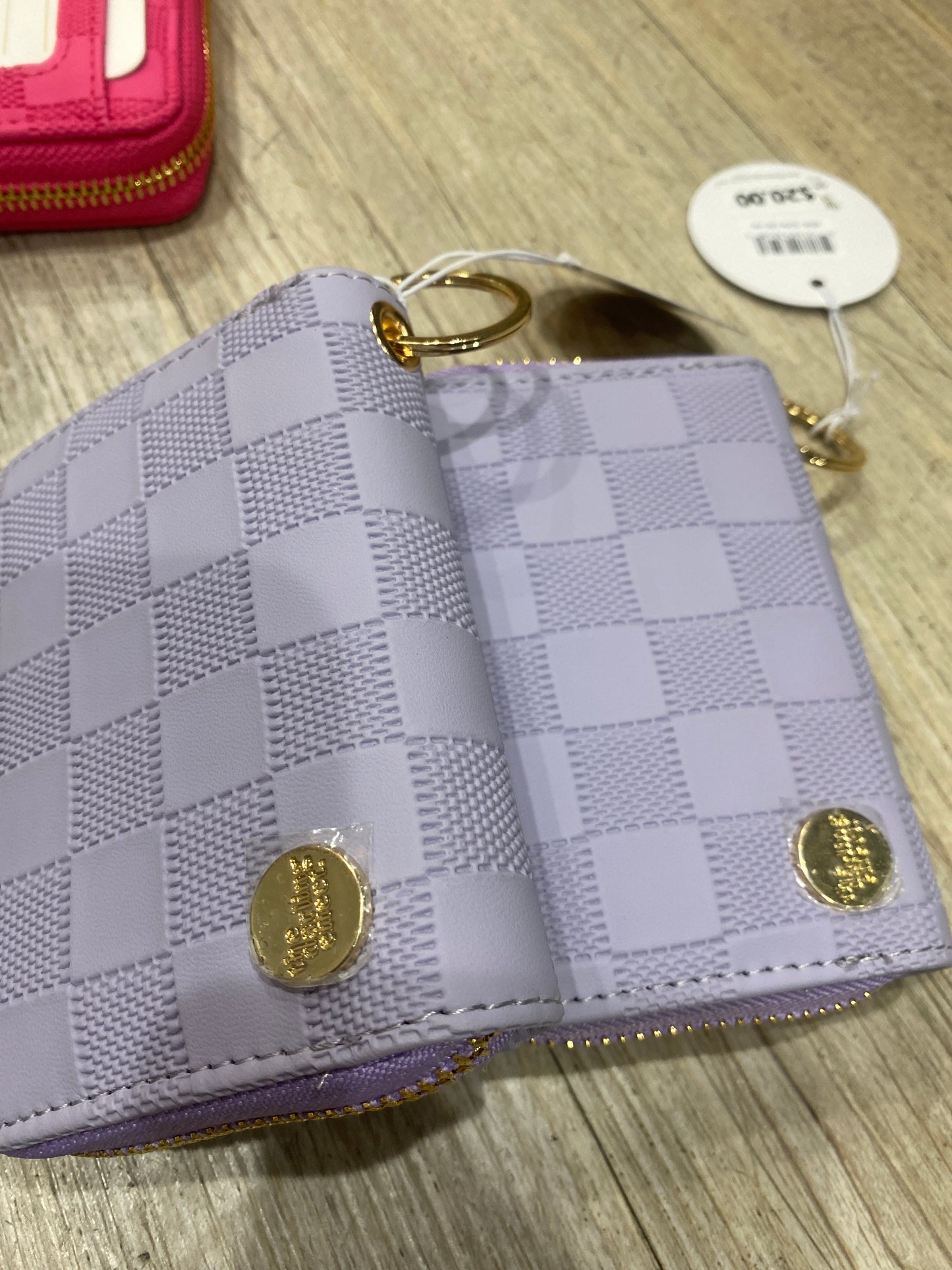 ZIP AROUND WALLET - PERIWINKLE CHECK