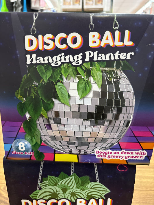 DISCO BALL HANGING PLANTER - 8”