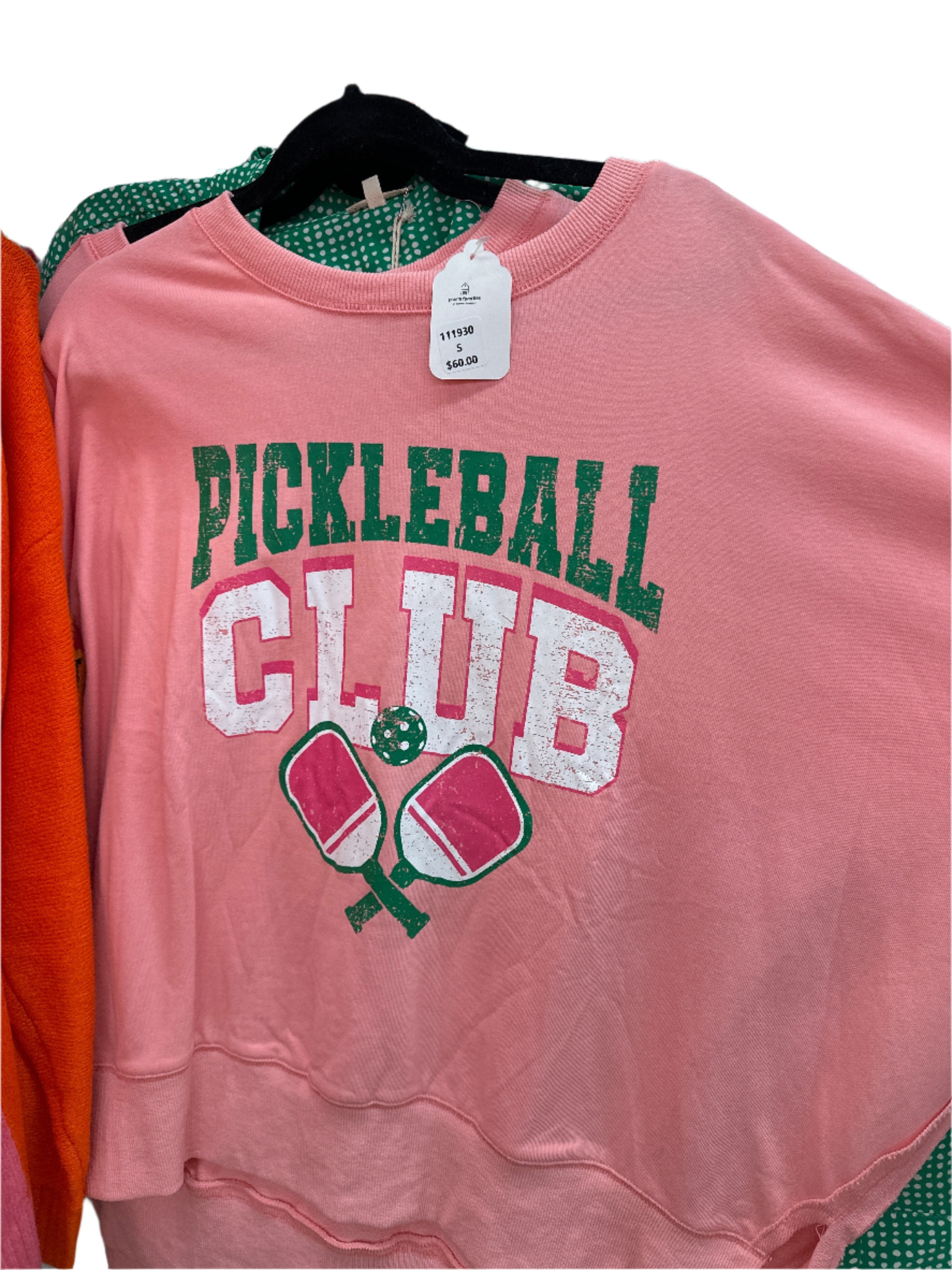 PICKLEBALL SWEATSHIRT - CORAL PINK
