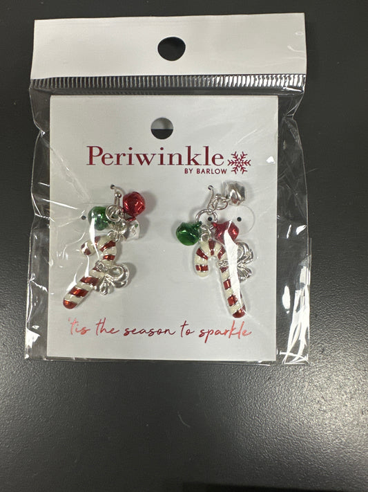 CANDY CANES WITH BELLS EARRINGS