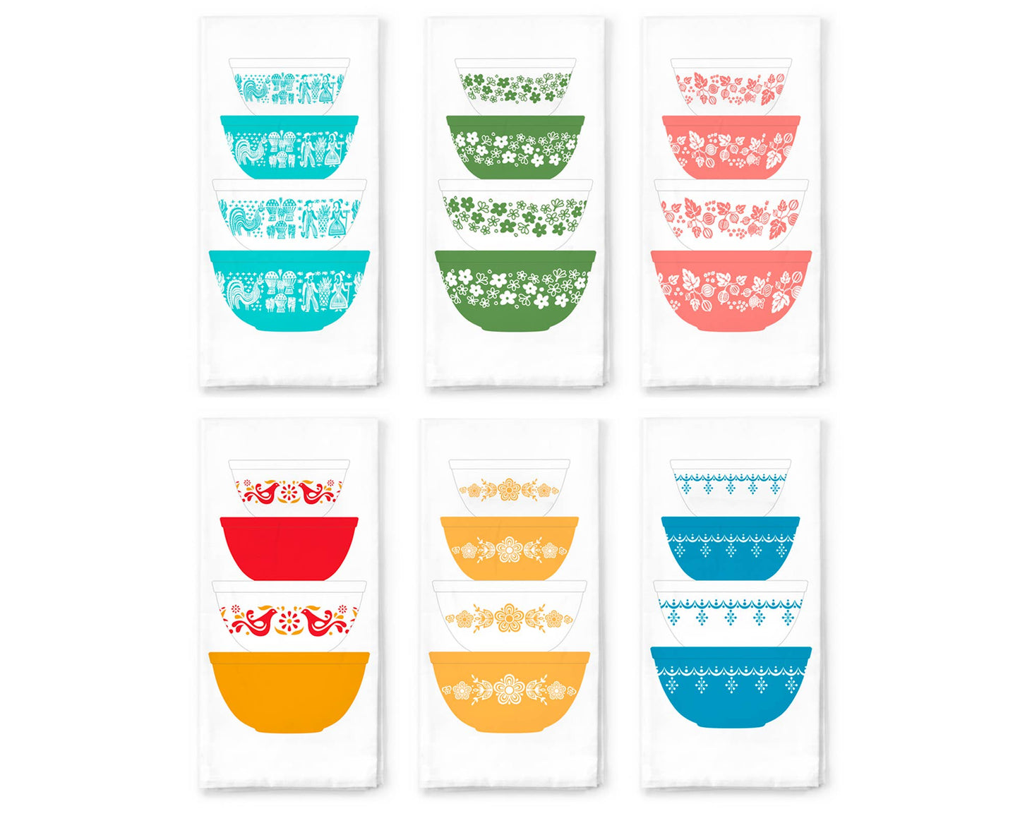VINTAGE BOWL STACK COTTON TEA TOWEL