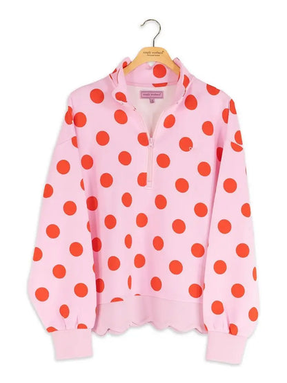 TIE LOUNGE PANT AND PULLOVER PINK POLKA DOT - 2 PC. SET