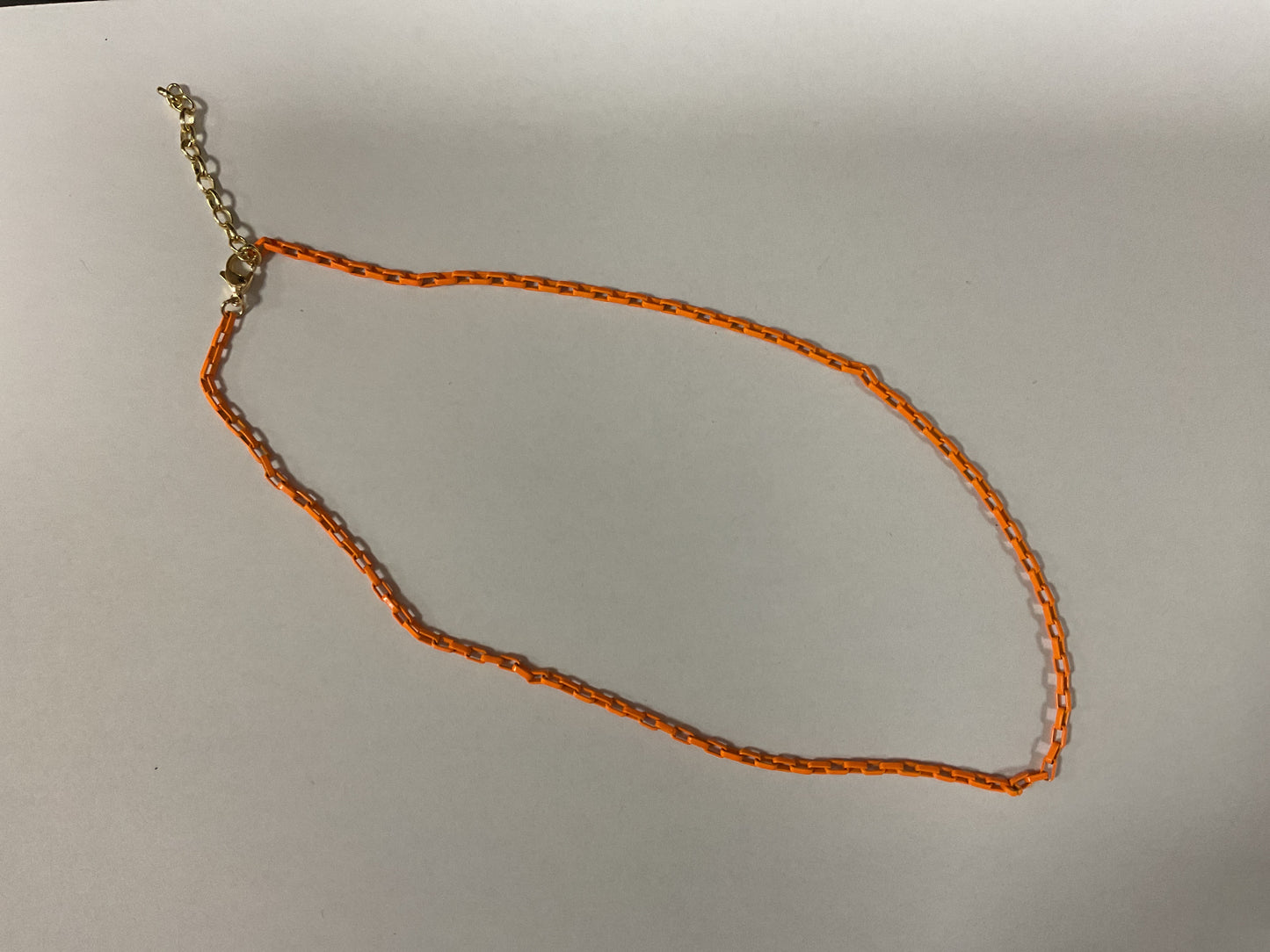 METAL COLORED SQUARE LINK NECKLACE