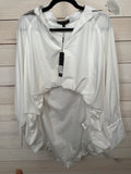 HIGH LOW BALLOON FIT HEM TOP - WHITE