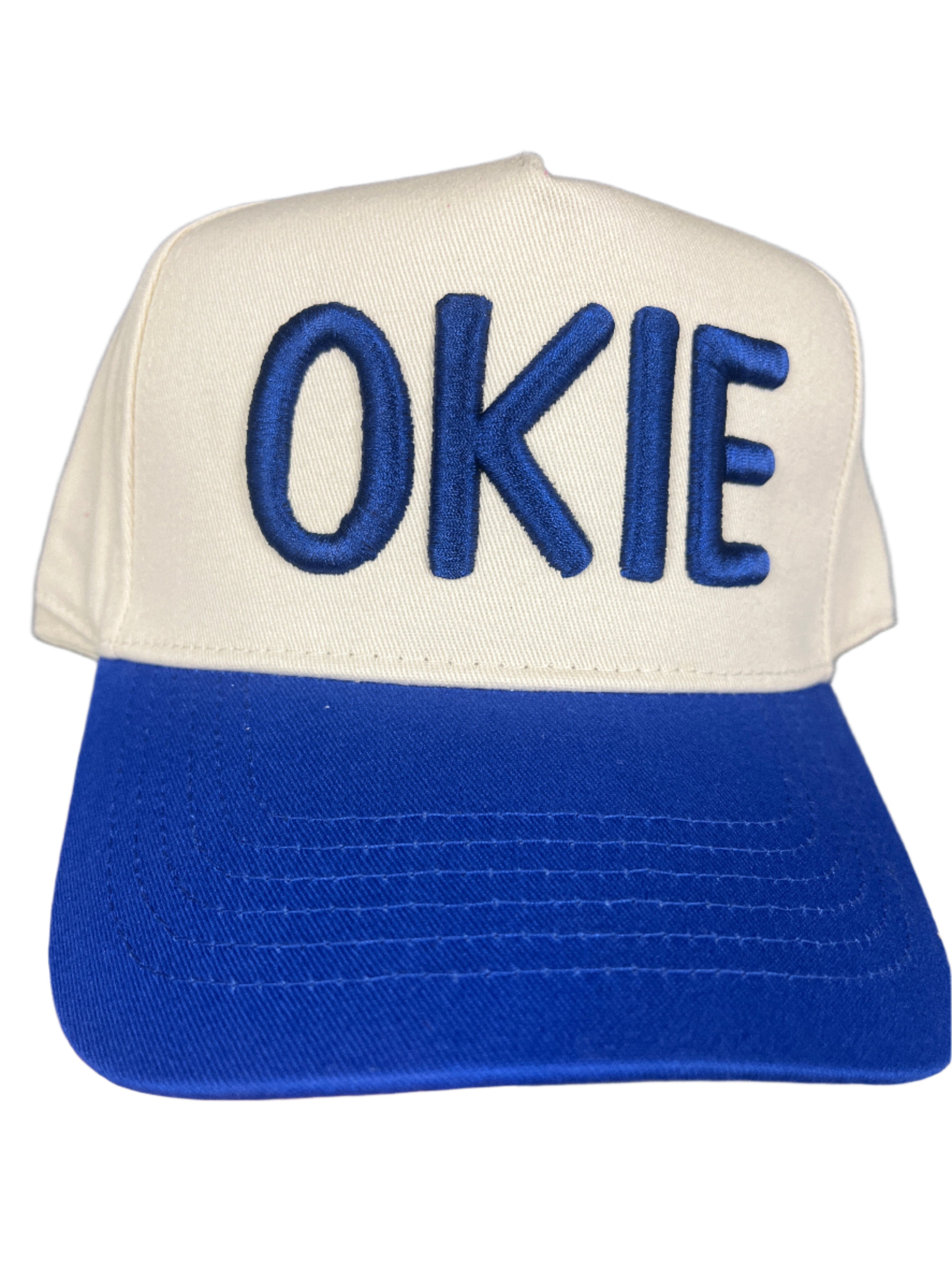 IVORY/ROYAL BLUE OKIE HAT