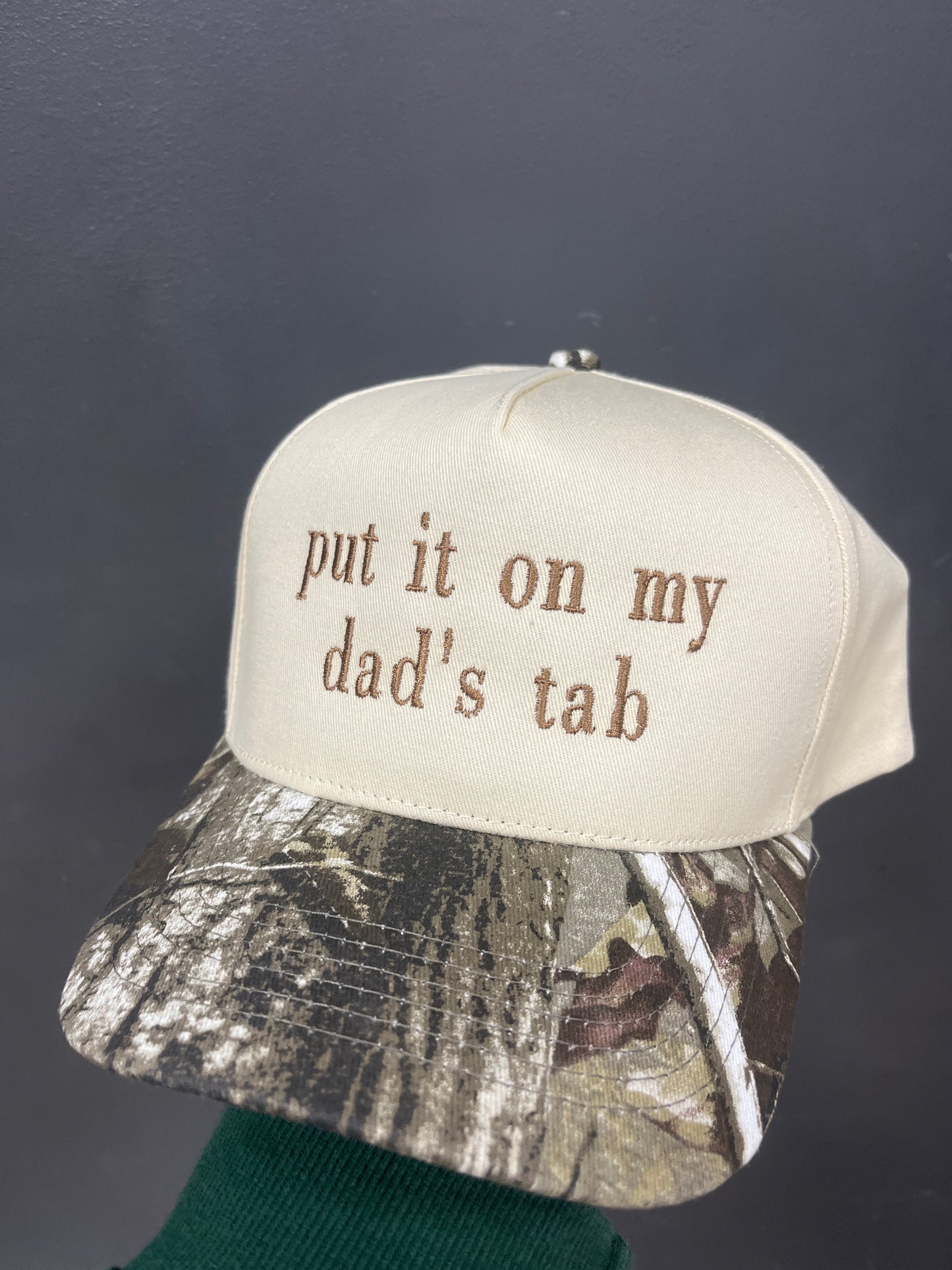 IVORY/CAMO HAT - PUT IT ON MY DAD'S TAB