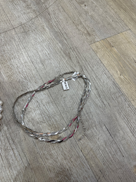 SILVER TWO STRAND TWIST NECKLACE