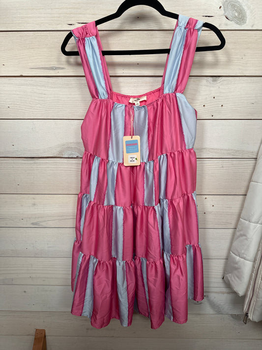 PINK/BLUE STRIPE DRESS