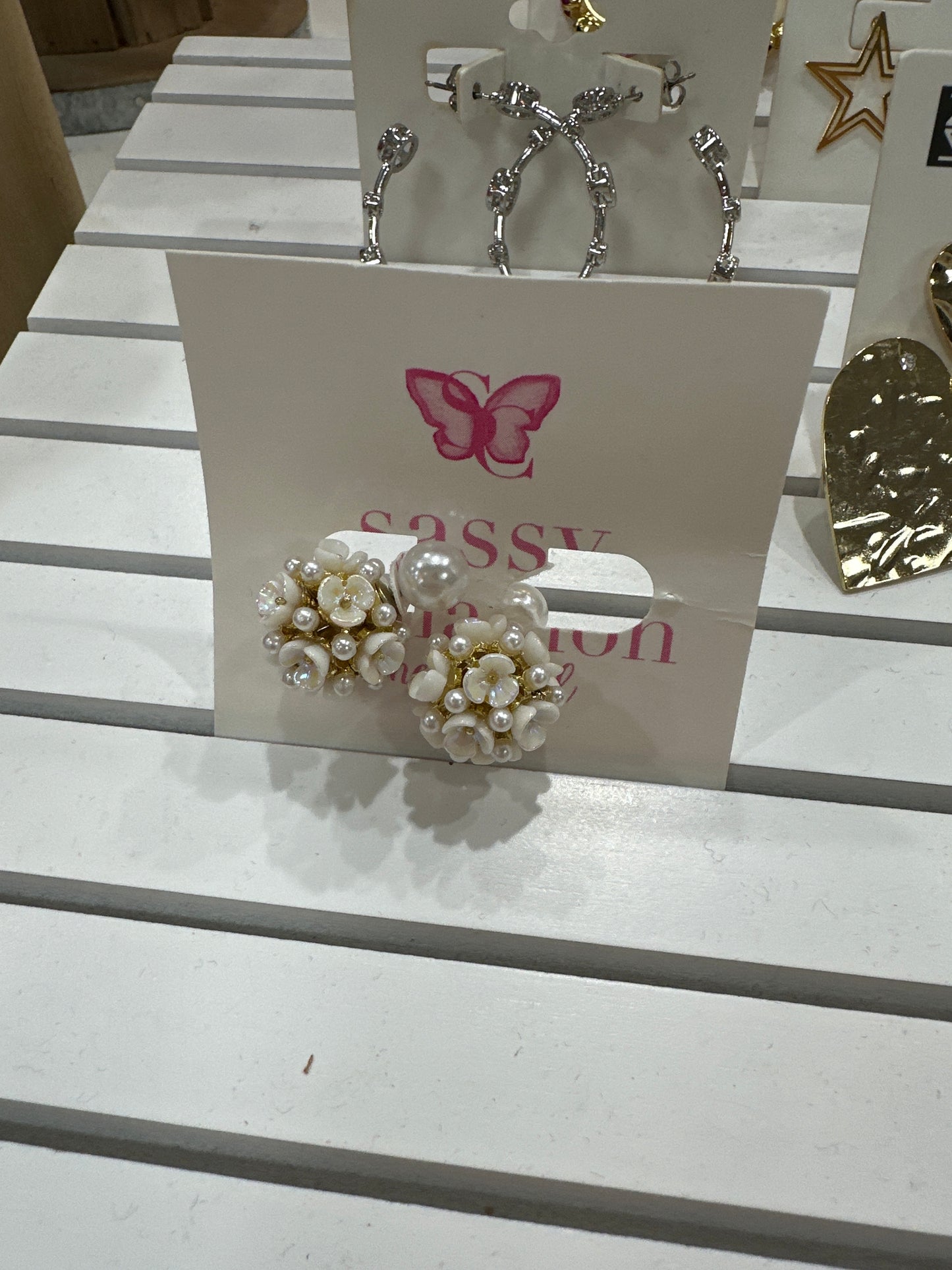 FLORAL DOUBLE PEARL EARRINGS