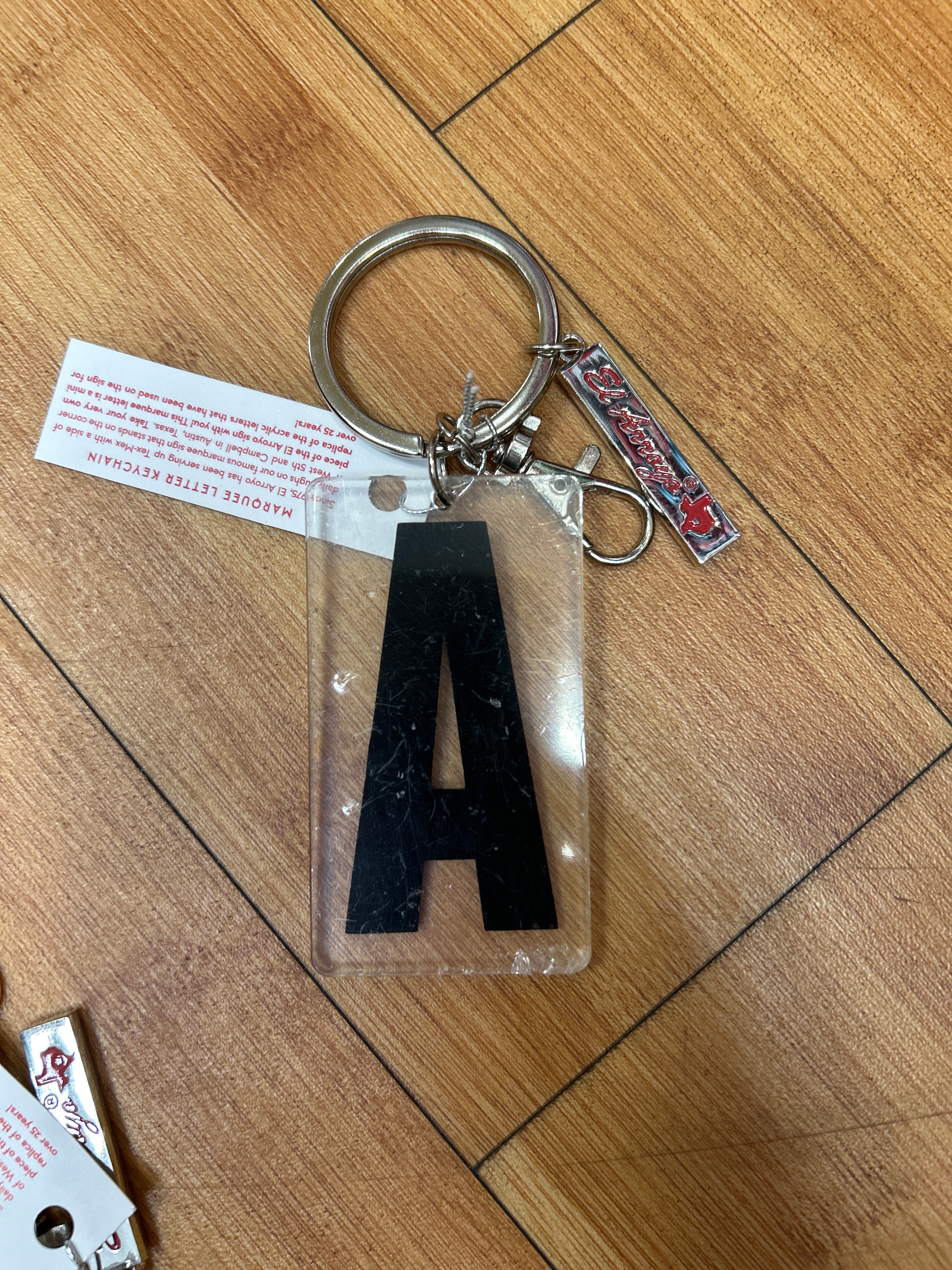MARQUEE LETTER KEYCHAIN - A