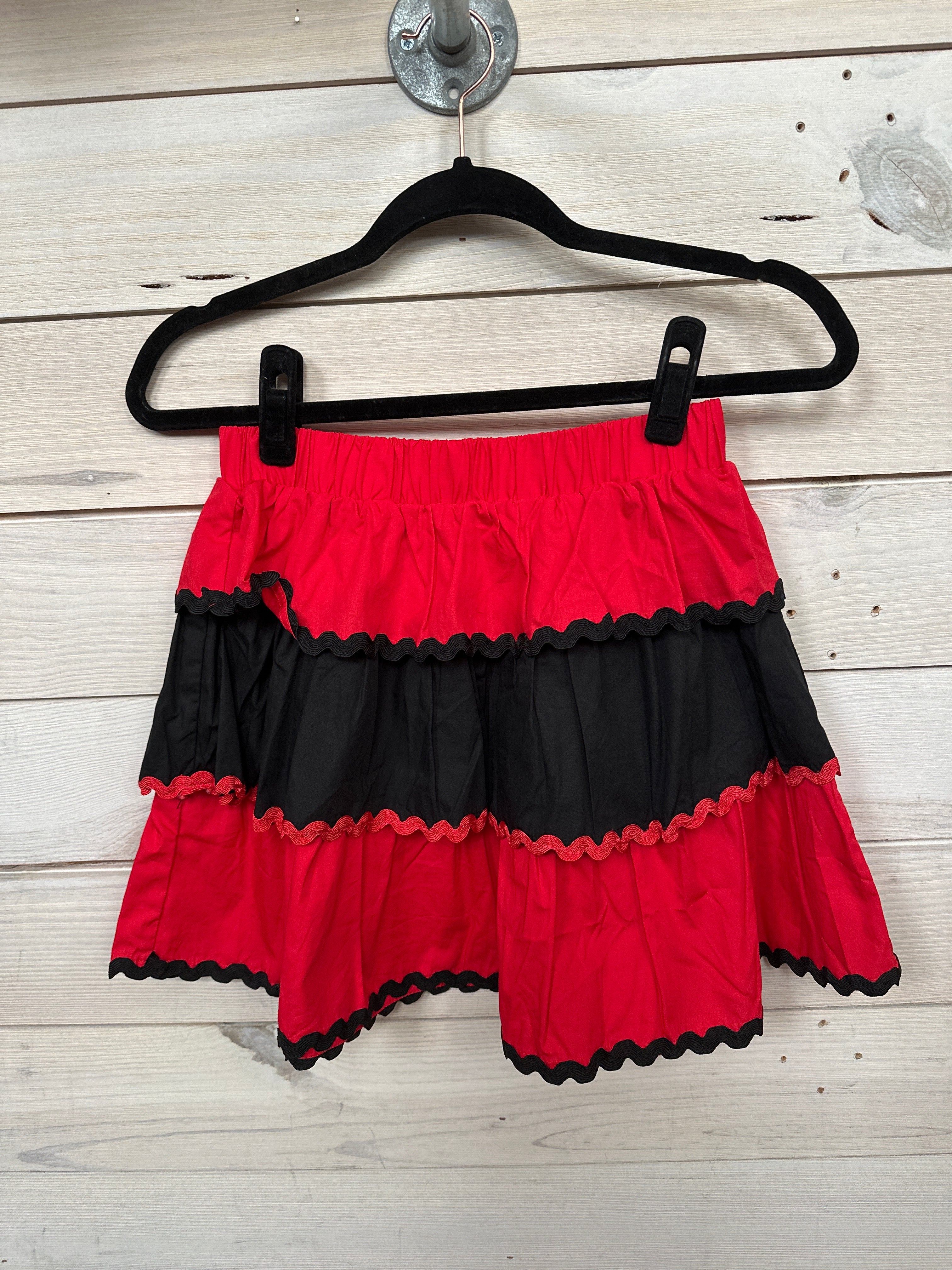 RED AND BLACK SKIRT