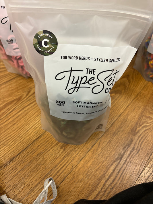 TYPE SET MAGNETIC LETTER SET 1” - CAMO CONFETTI
