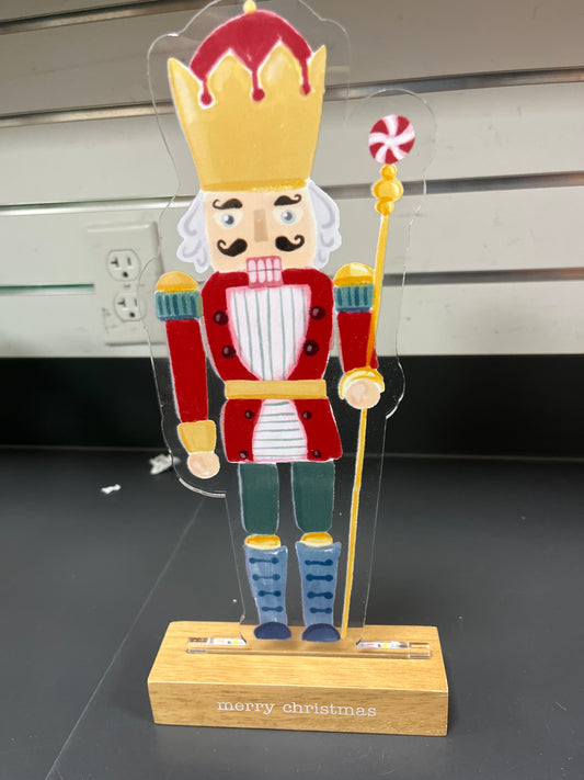 NUTCRACKER LED ACRYLIC XMAS SITTER