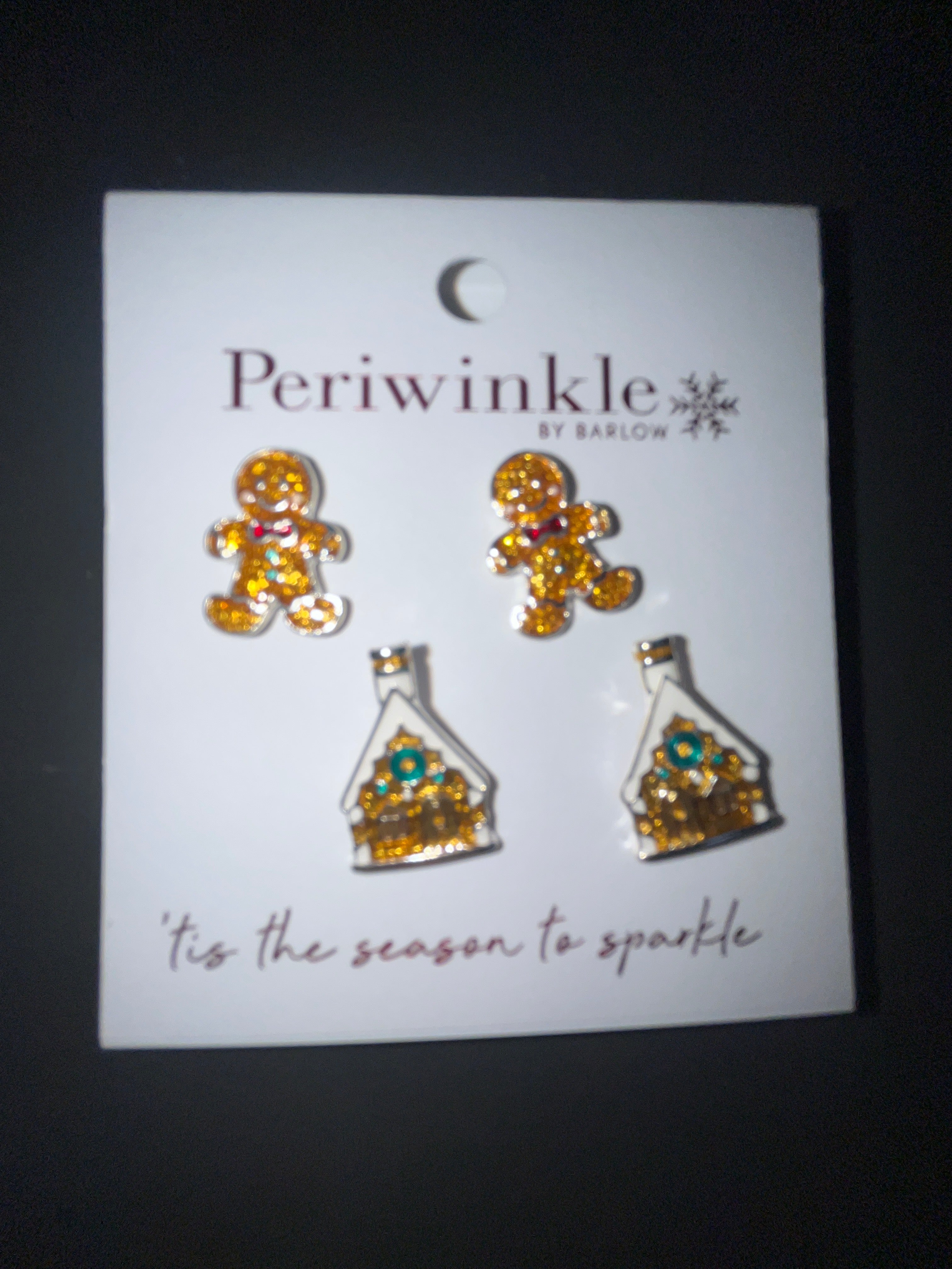 GLITTER GINGERBREAD DUO EARRINGS