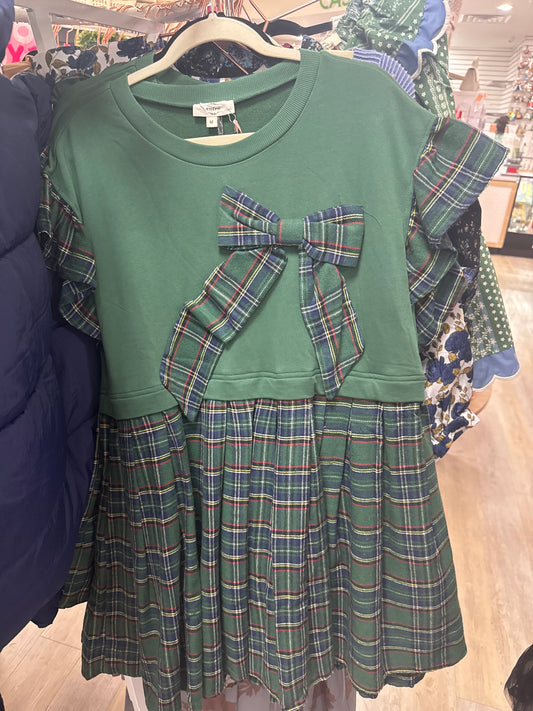 GREEN PLAID DRESS
