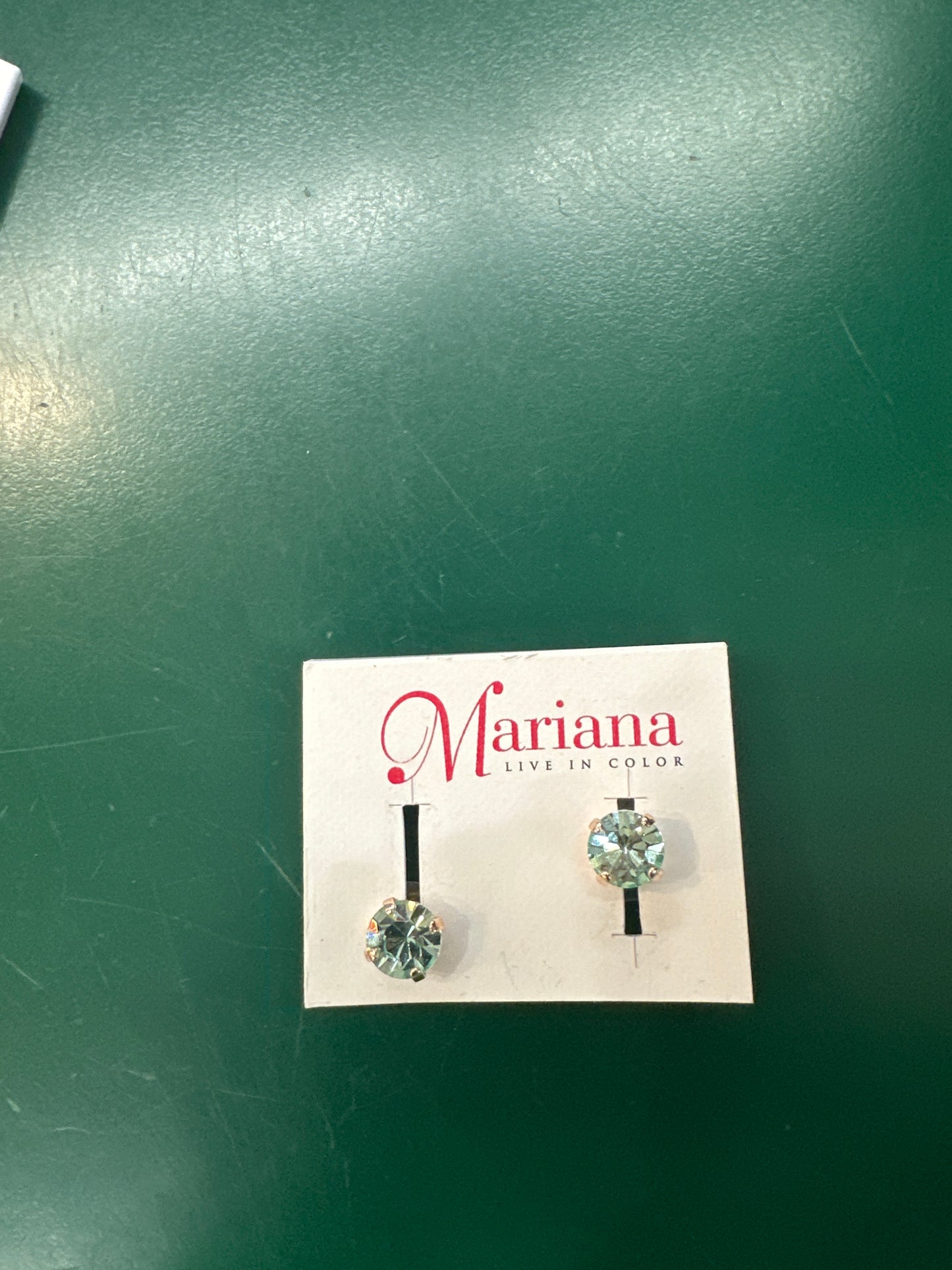 MARIANA ROSE GOLD STUDS - GREEN