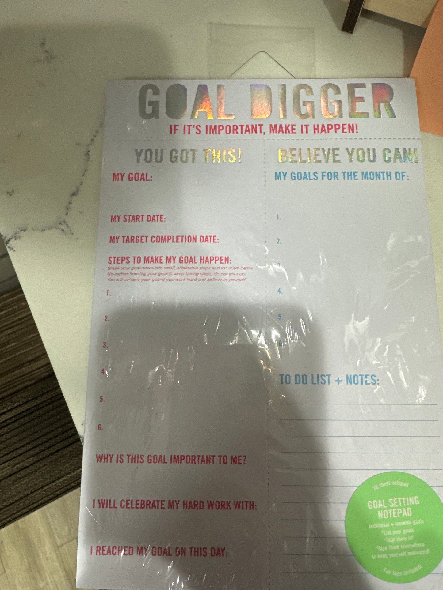 GOAL DIGGER GOAL SETTING NOTEPAD