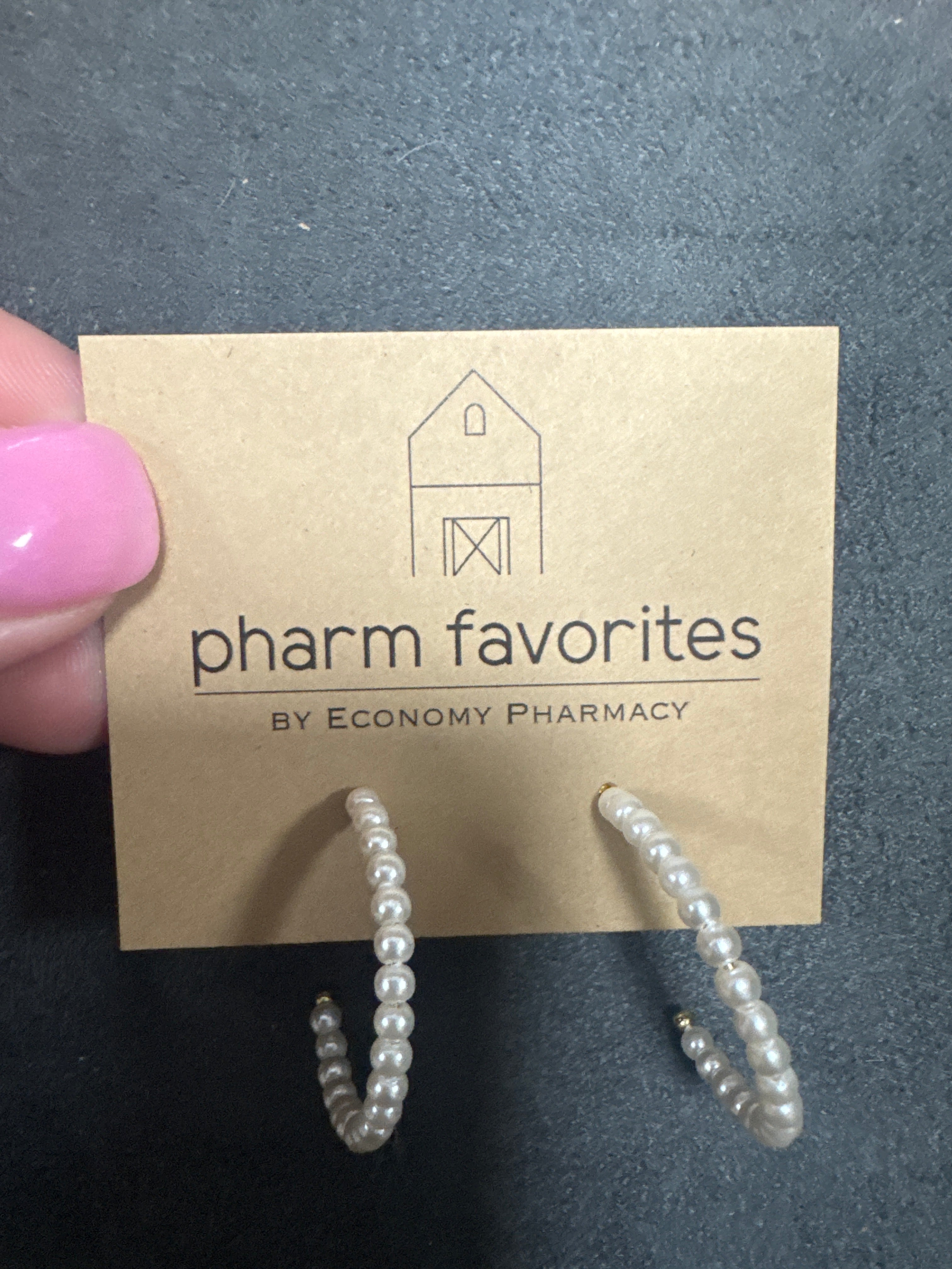 FAUX PEARL HOOP EARRINGS