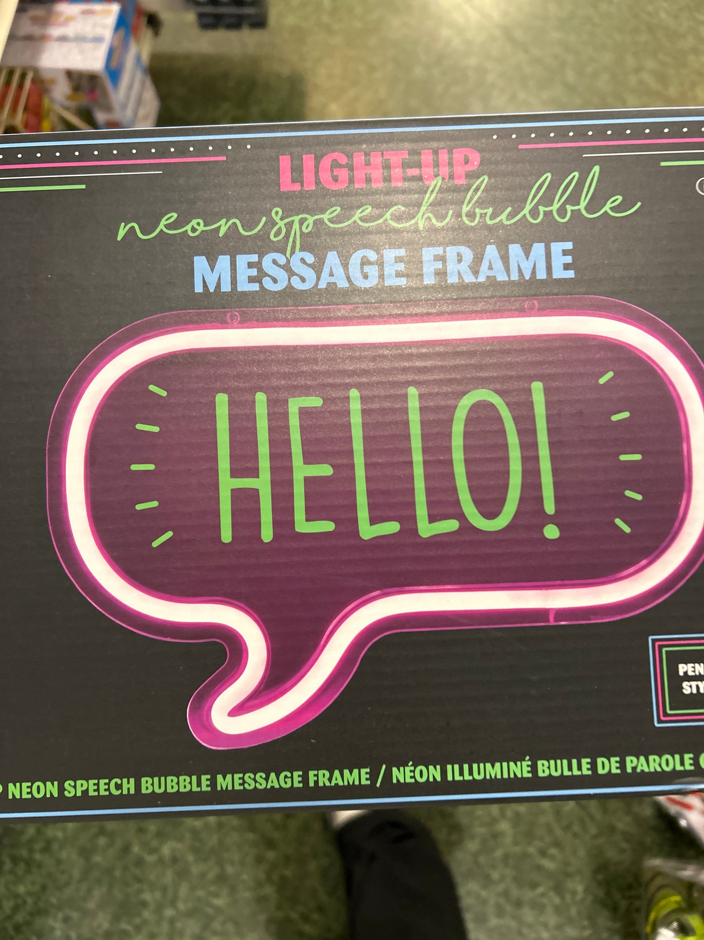NEON SPEECH BUBBLE MESSAGE LIGHT FRAME